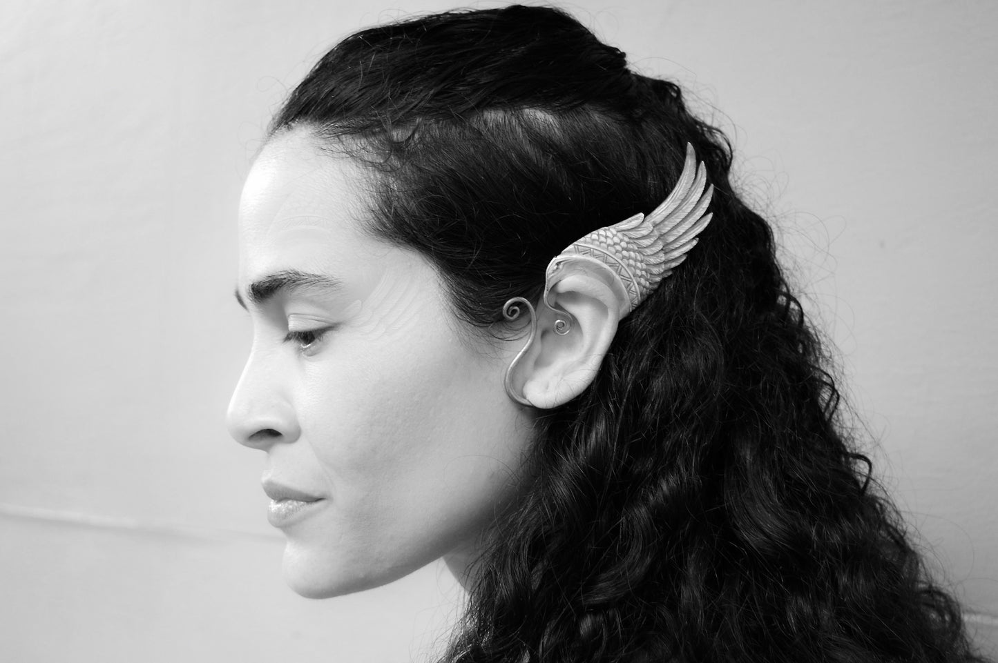Wing Ear Cuffs - Light Mother of Pearl