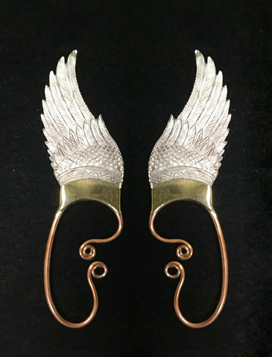 Wing Ear Cuffs - Light Mother of Pearl