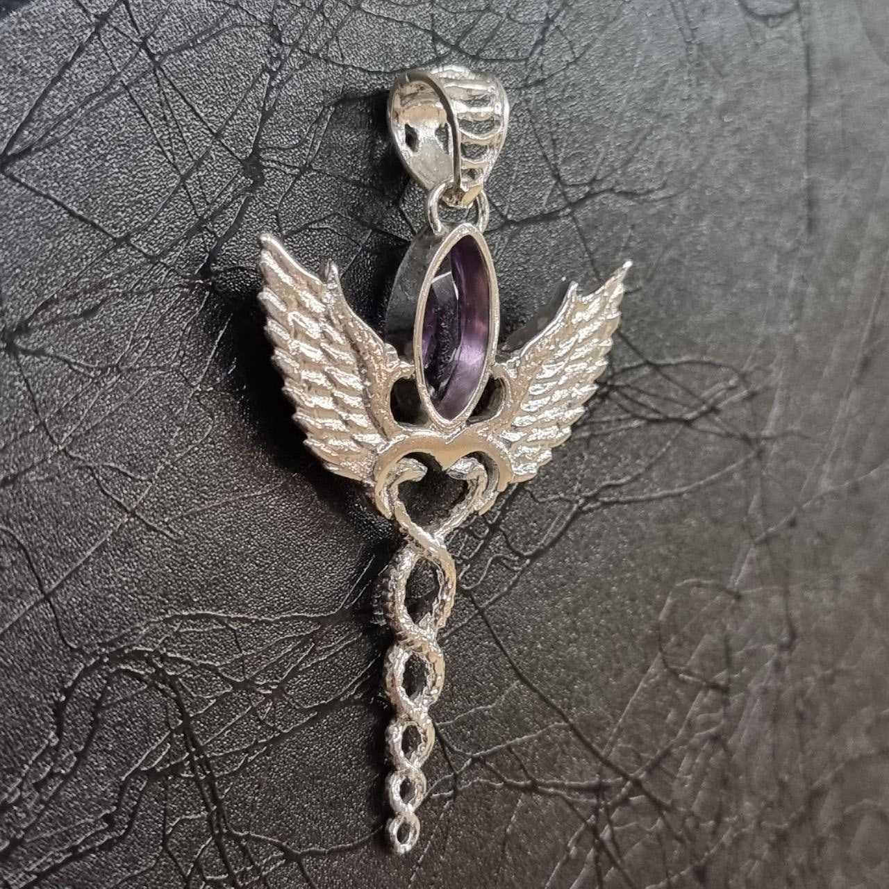 Sterling Silver Caduceus Pendant 