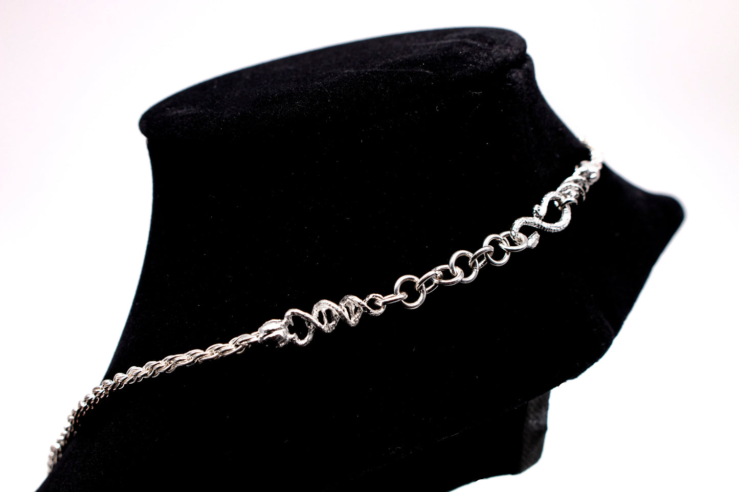 Adjustable Hand-Braided Chain with Cobra Clasp - Sterling Silver