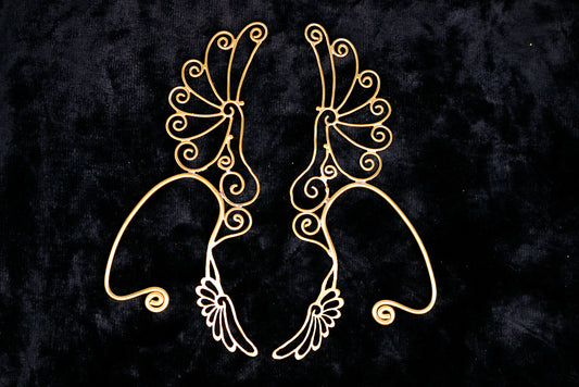 Spiral Wing Ear Cuff - Brass