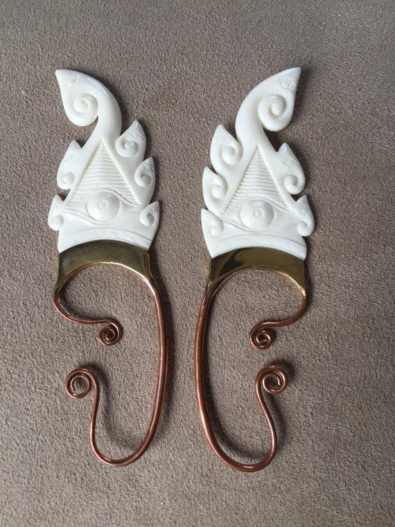 Ganesha Ear Cuffs - Bone
