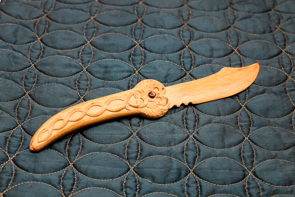 Ornate Hand-Carved Wooden Knife