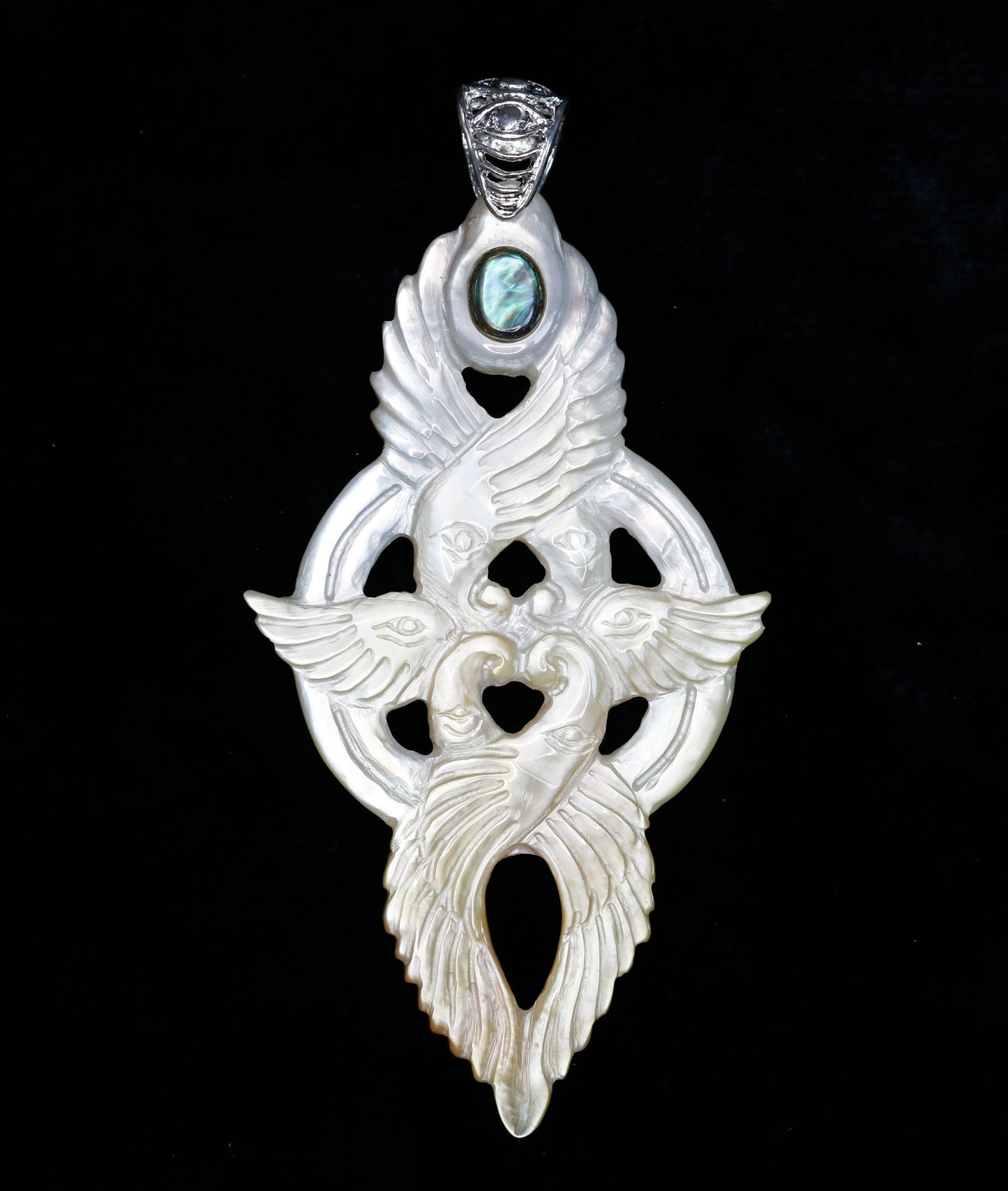 Seraphim Ganesha Pendant - Light Mother of Pearl