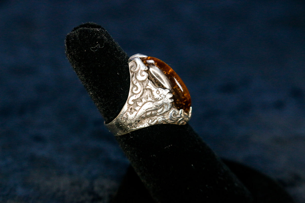 Seahorse Ring - Sterling Silver - Tiger's Eye