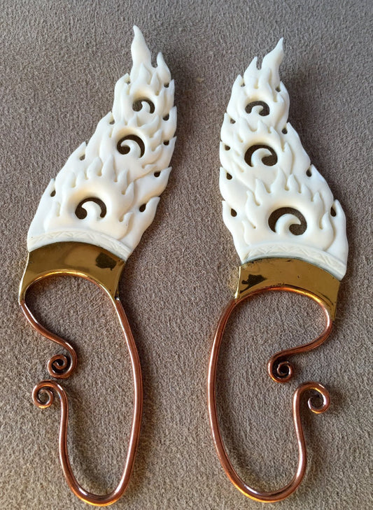 Fire Ear Cuffs - Bone