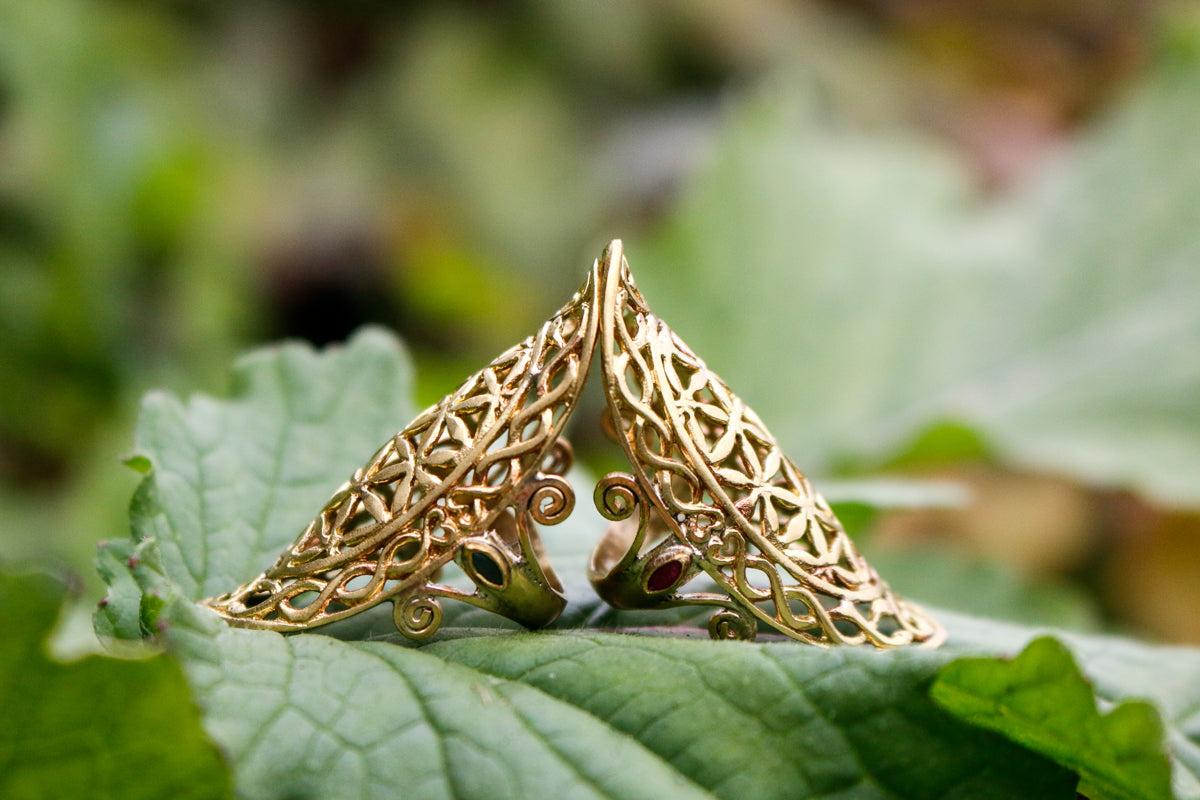 Flower of Life Ring - Long - Brass