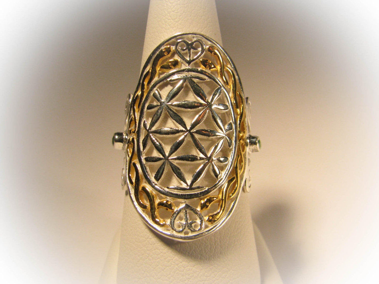 Flower of Life Ring - Shorty - 24K Gold Plated / Sterling Silver